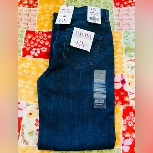 ❤️NWT Gloria Vanderbilt Amanda Slimming Jeans Size 4S dark blue color